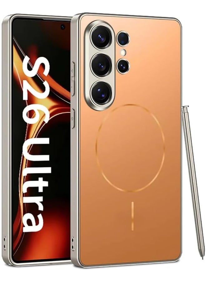 GKK Case for Samsung Galaxy S26 Ultra Magnetic Back Cover Compatible with MagSafe full Camera Protection Luxury Cover (Orange Matte) - Image 1