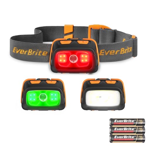 EverBrite 300 Lumens Headlamp with Red/Green/White Light Modes, Tail Light, Adjustable Headband - For Trail Running, Camping, Hiking - Image 1