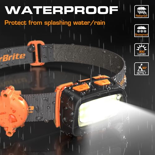 EverBrite 300 Lumens Headlamp with Red/Green/White Light Modes, Tail Light, Adjustable Headband - For Trail Running, Camping, Hiking - Image 5
