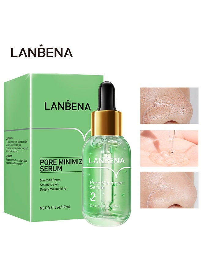 LANBENA Pore Minimizer Serum, Pores Shrinking Serum for Face, Oil Control Firming, Tightening Pores, Vegan Moisture after Blackhead Remover, Centella Asiatica, Hamamelis Virginiana - Image 1
