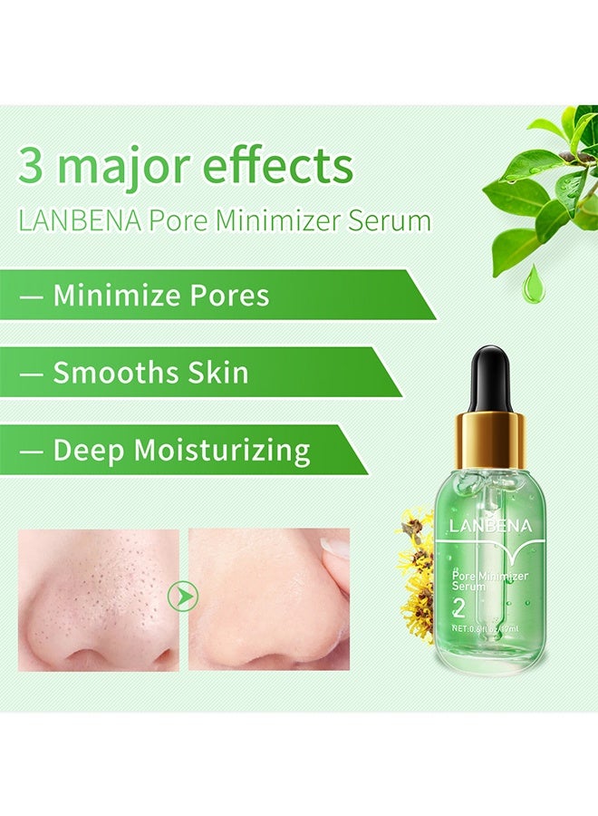LANBENA Pore Minimizer Serum, Pores Shrinking Serum for Face, Oil Control Firming, Tightening Pores, Vegan Moisture after Blackhead Remover, Centella Asiatica, Hamamelis Virginiana - Image 4