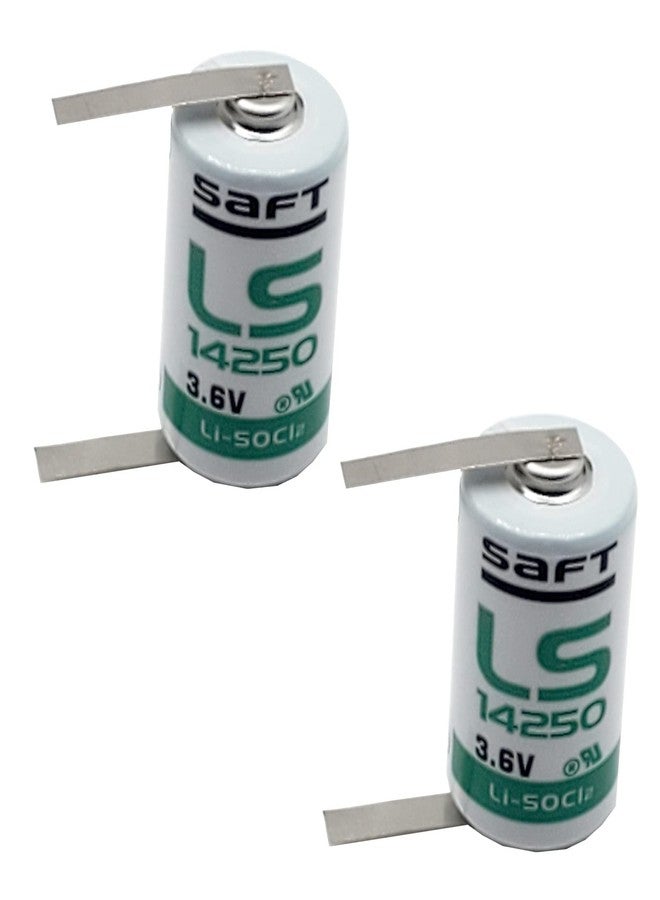 سافت بطاريتان ليثيوم SAFT LS14250_TAB 1/2AA 3.6V 1200mAh لعدادات المرافق الذكية، وأنظمة الطاقة الاحتياطية للطوارئ، والذخائر الذكية، وأجهزة الاستشعار غير المراقبة، وأنظمة تتبع RFID. رقم القطعة المصنعة: 700053، رقم المخزون الوطني: 6135-01-669-4691 - Image 1