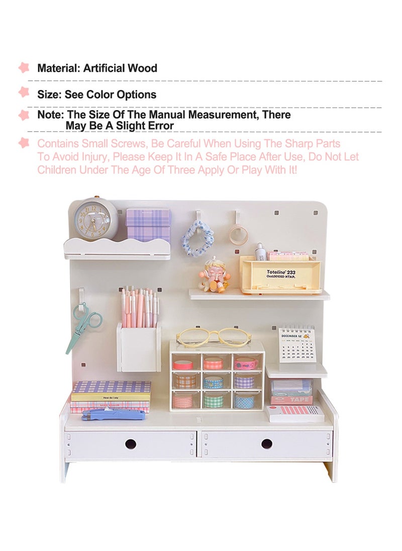Office Storage Hole Board Desktop Vertical Board Organizer Desk Hooks Drawer Partition Desktop Layered Shelves
