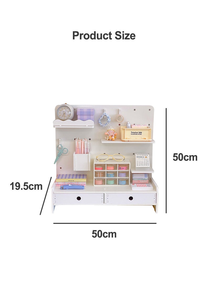 Office Storage Hole Board Desktop Vertical Board Organizer Desk Hooks Drawer Partition Desktop Layered Shelves
