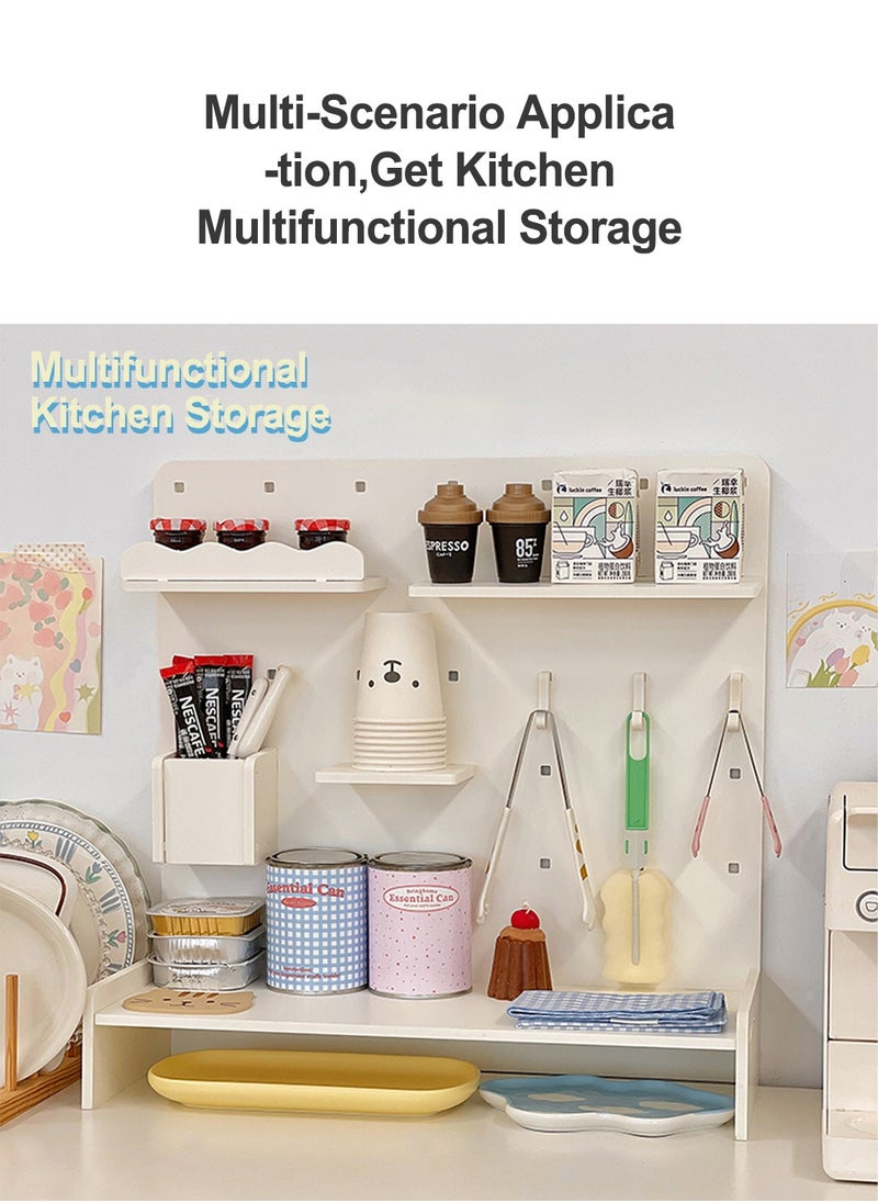 Office Storage Hole Board Desktop Vertical Board Organizer Desk Hooks Drawer Partition Desktop Layered Shelves