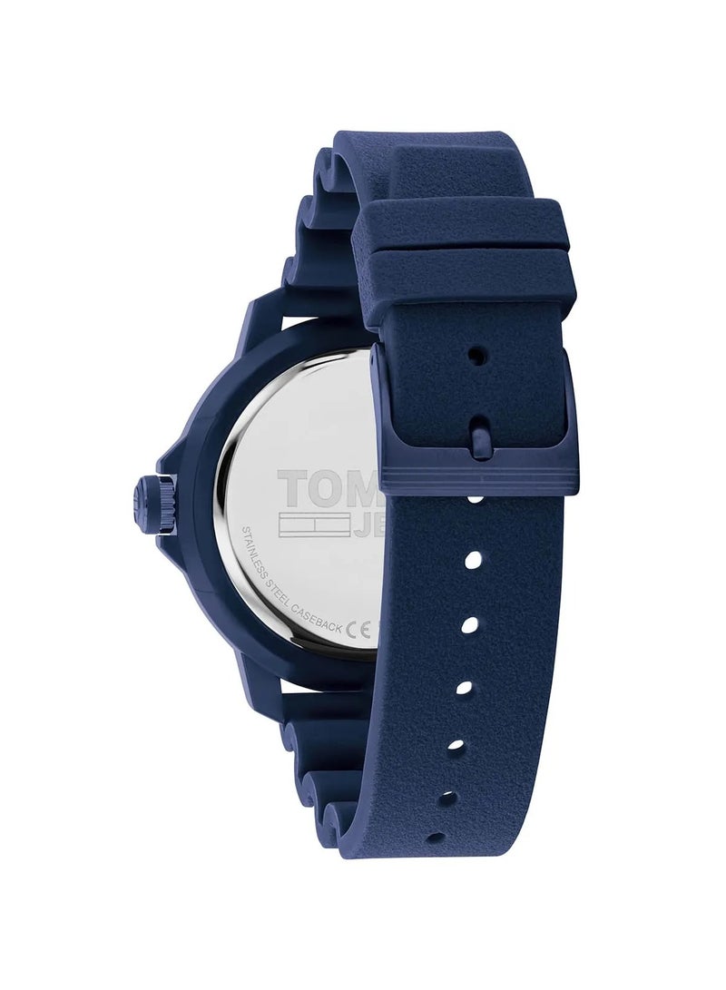 تومي جينز ساعة تومي جينز كوارتز للرجال، أنالوج وحزام سيليكون، 1792000، أزرق - Image 3