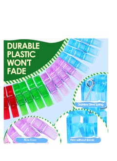 SYOSI 140 Pcs Mini Photo Clips Colored  Small Clips for Hanging Picture String 1.37 Inch Plastic Clothes Pins Transparent 7 Colors  - Image 2