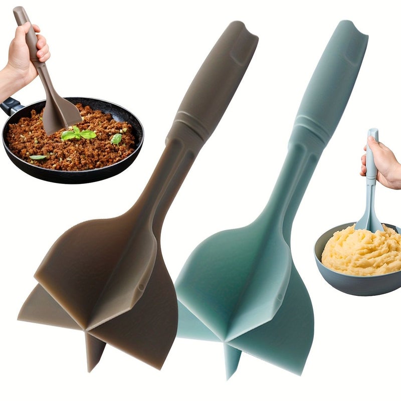 Meat Chopper Grinder Mixer Masher Manual Grain Mill Grey Handheld Kitchen Tool Multipurpose Shovel For Potato Rice Stuffing - Image 2