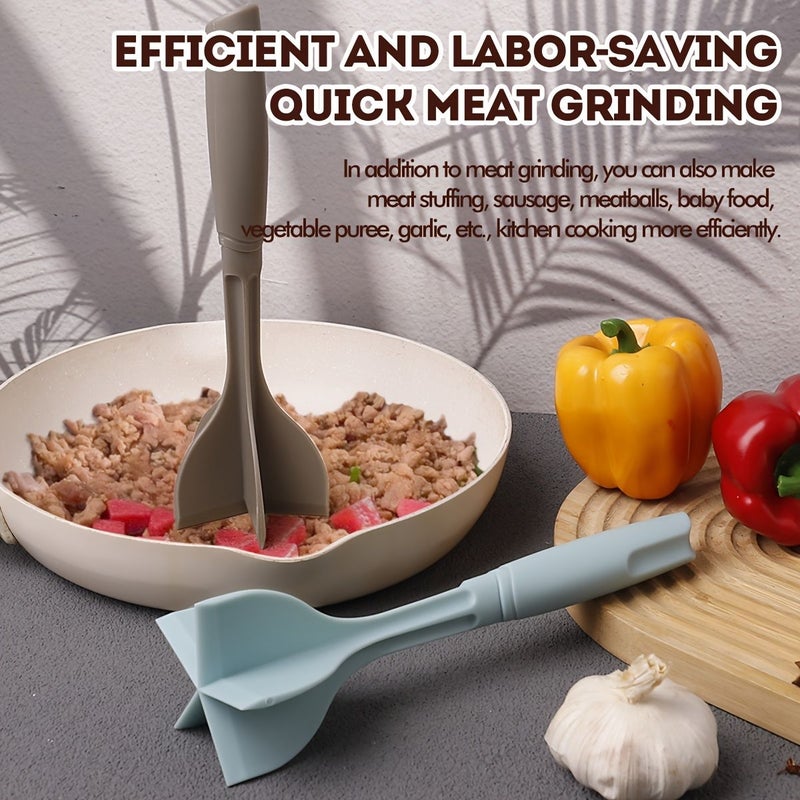Meat Chopper Grinder Mixer Masher Manual Grain Mill Grey Handheld Kitchen Tool Multipurpose Shovel For Potato Rice Stuffing - Image 1
