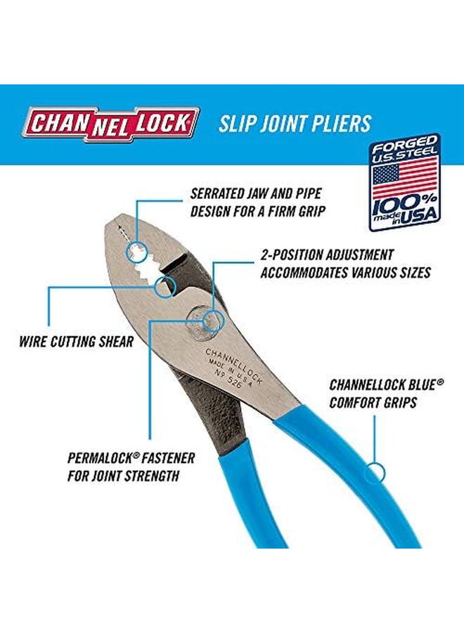 Channellock 526 6 Inch Slip Joint Pliers Utility Plier With Wire Cutter Serrated Jaw Forged From High Carbon Steel For Maximum Grip On Materials Specially Coated For Rust Prevention Made Inch  - Image 2
