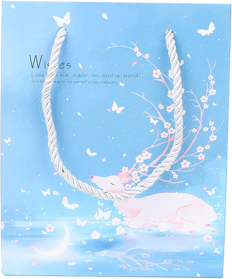 klarako Gift Bags with Handles,6.7x5.5x2.8inch Small Paper Gift Bags with Deer Pattern,Paper Kraft Bags for Christmas Shopping Baby Shower Wedding - Image 1