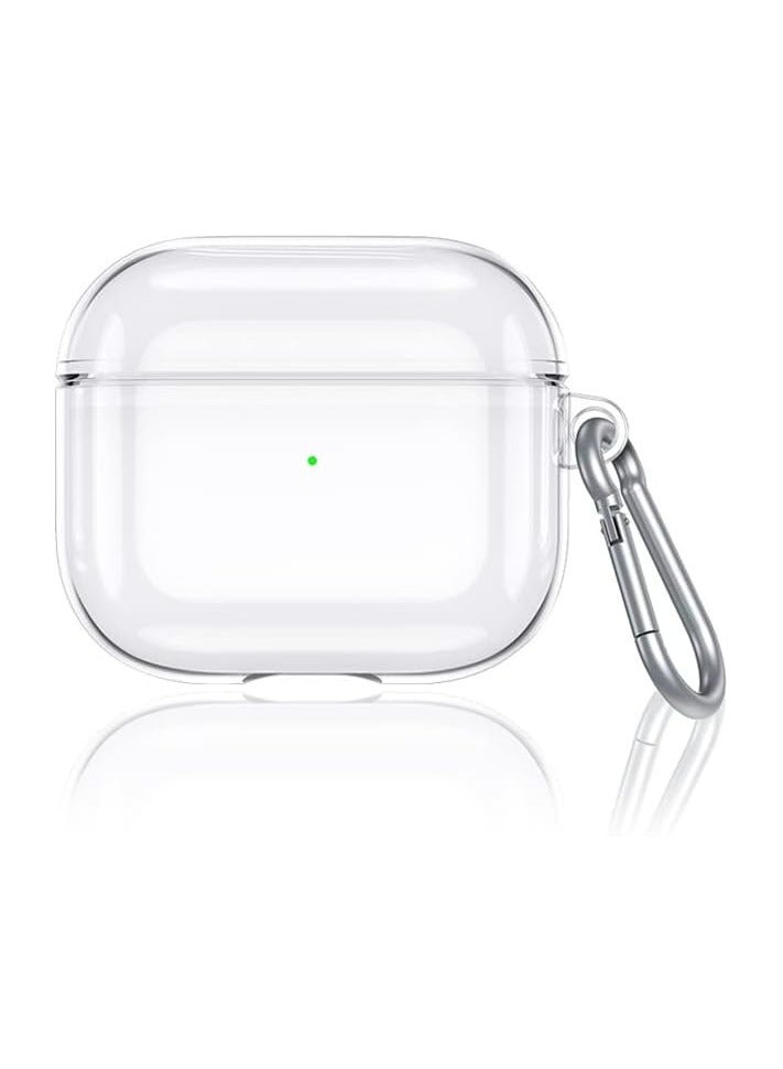 Compatible with AirPods 3 Case Clear, Shockproof Transparent Designed Soft TPU Protective Cover with Keychain for AirPods 3rd Generation 2021 [Front Led Visible]- Clear - Image 1