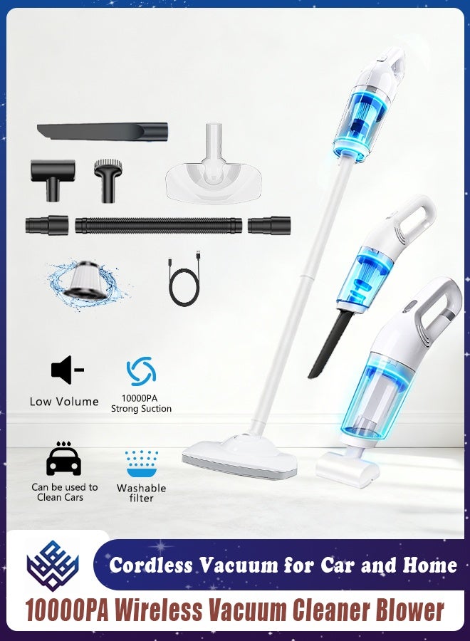 WAEKIL 10000PA Wireless Vacuum Cleaner, 2-in-1 Handheld Vacuum with 2000mAh*2 Battery, 350ML Dust Cup & HEPA Filter for Home, Car, and Pet Hair Cleaning - Image 1