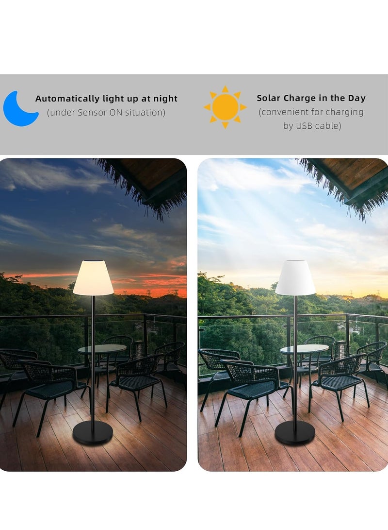 يوستيد مصباح أرضي خارجي يعمل بالطاقة الشمسية للفناء مقاوم للماء، مصباح أرضي شمسي لاسلكي قابل لإعادة الشحن مع مستشعر ضوء، أبيض دافئ قابل للتعتيم + مصباح LED خارجي RGB لحمام السباحة والحديقة - Image 2