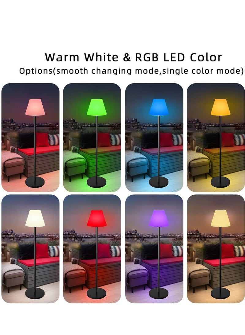 يوستيد مصباح أرضي خارجي يعمل بالطاقة الشمسية للفناء مقاوم للماء، مصباح أرضي شمسي لاسلكي قابل لإعادة الشحن مع مستشعر ضوء، أبيض دافئ قابل للتعتيم + مصباح LED خارجي RGB لحمام السباحة والحديقة - Image 5