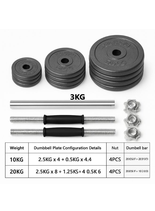 Premium 30 KG Adjustable Dumbbell & Barbell Set – Versatile Home Gym Strength Training Kit - Image 4