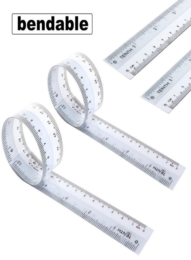 CertBuy 36 Pack Flexible Ruler 12 Inch, Plastic Clear Bendable Rulers, Unbreakable Clear Rulers- Shatterproof Bendy Straight Ruler for School Classroom, Home, or Office - Image 4