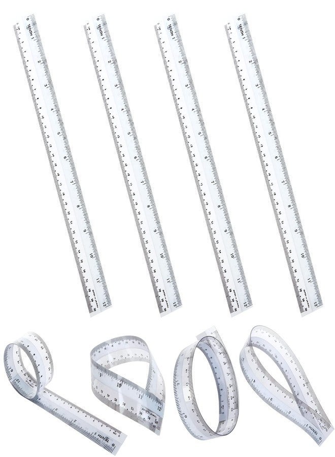 CertBuy 36 Pack Flexible Ruler 12 Inch, Plastic Clear Bendable Rulers, Unbreakable Clear Rulers- Shatterproof Bendy Straight Ruler for School Classroom, Home, or Office - Image 1