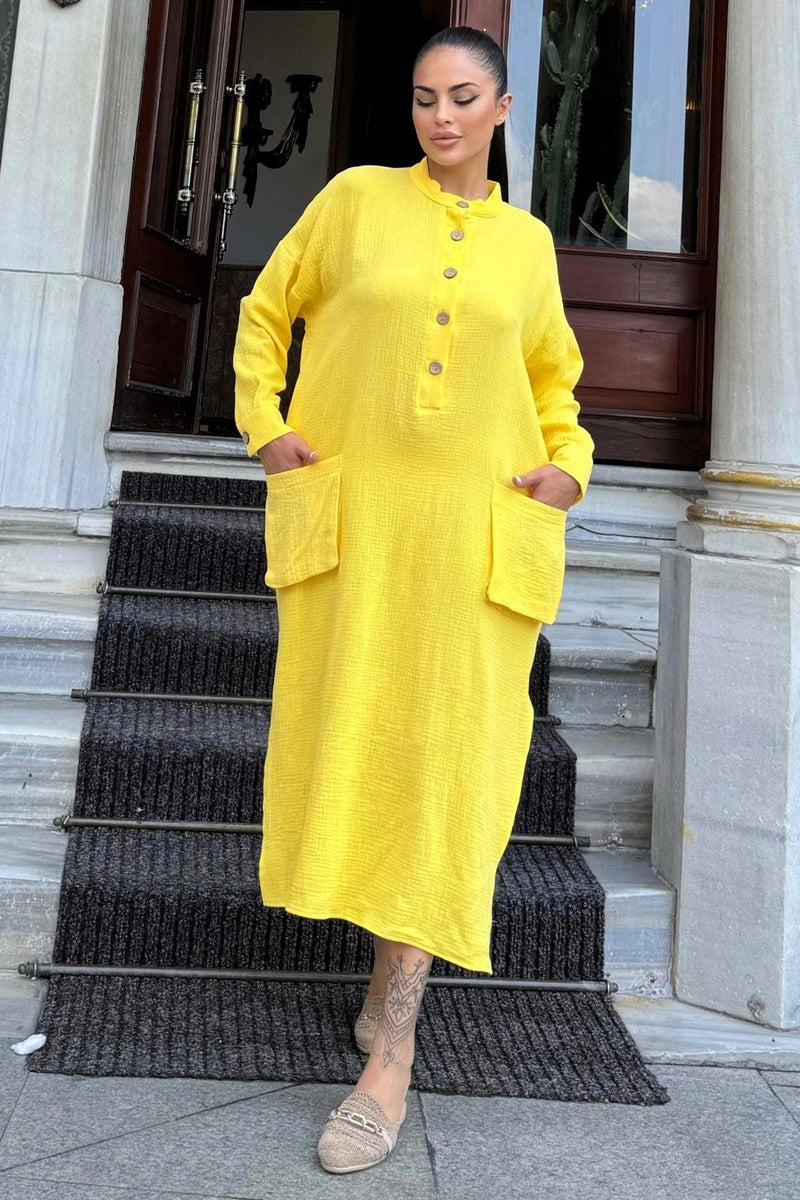 Weshaya فستان نسائي أصفر - Image 2