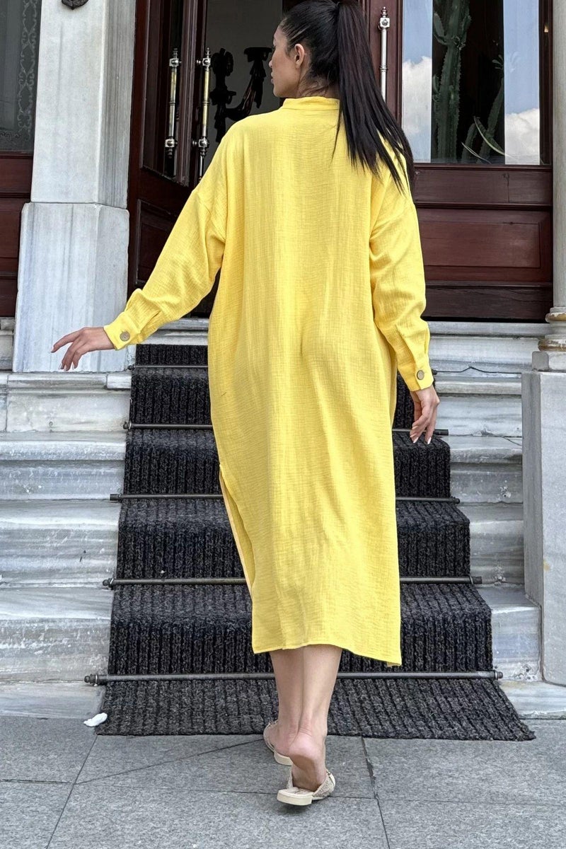 Weshaya فستان نسائي أصفر - Image 4