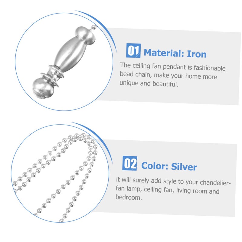 2Pcs 12 Inch Beaded Ceiling Fan Pull Chain Decorative Light Pendant for Home Cafe Bar Decor - Image 4