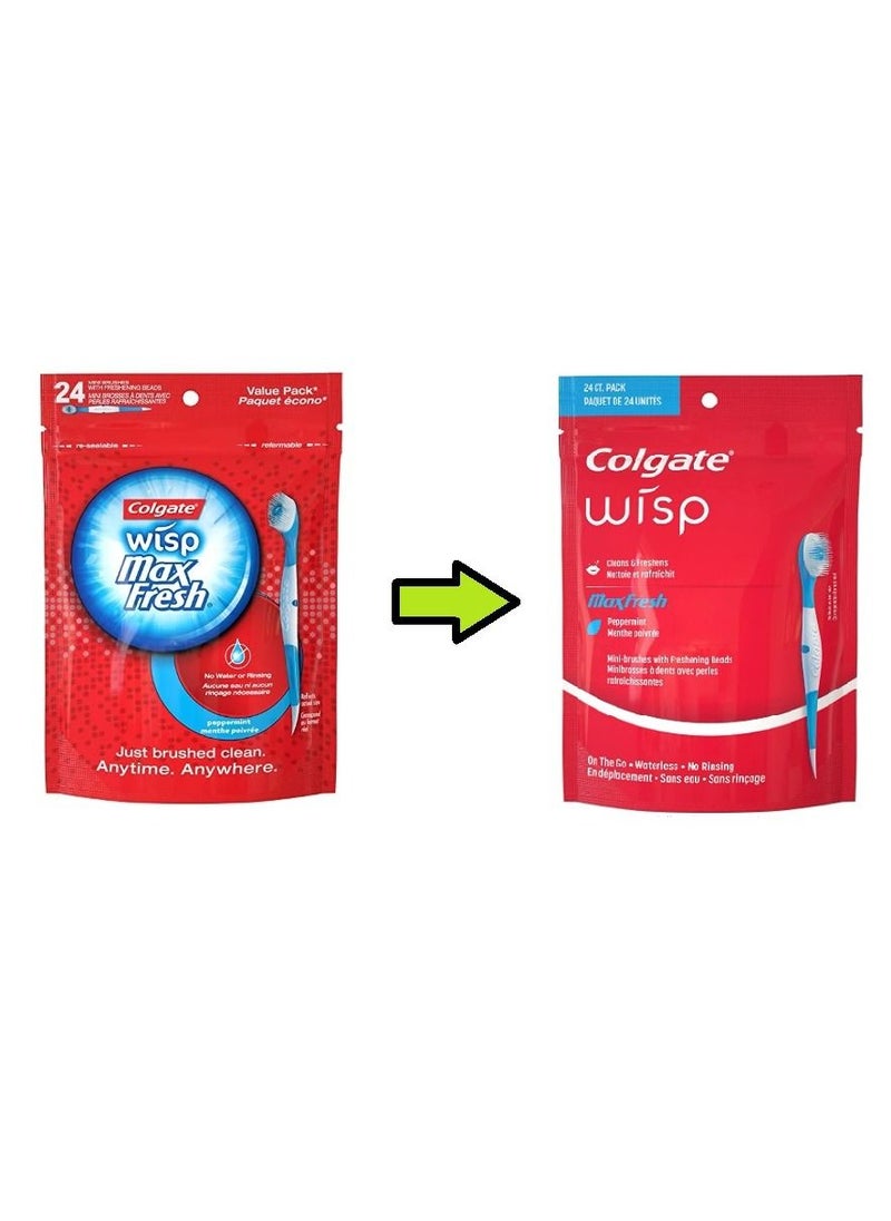 Colgate - Max Fresh Wisp Disposable Mini Toothbrush, Peppermint - 24 Count - Image 1