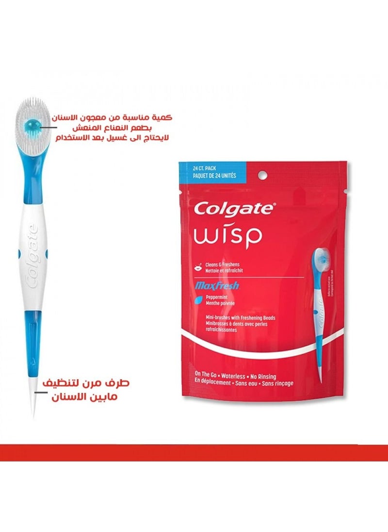 Colgate - Max Fresh Wisp Disposable Mini Toothbrush, Peppermint - 24 Count - Image 1