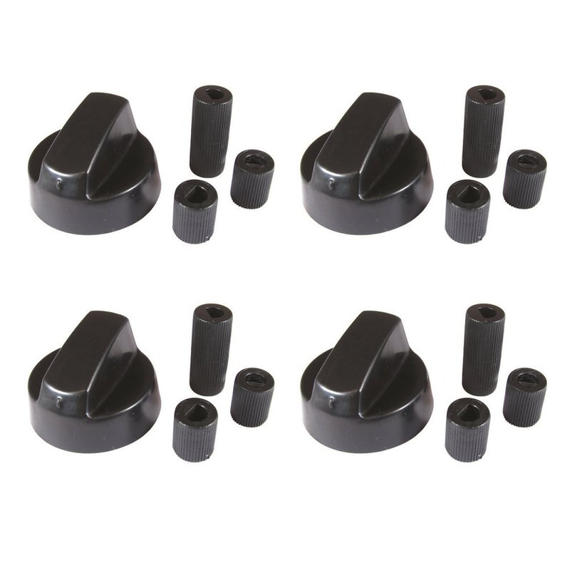 4YourHome 4-Pack Black Generic Design Control Knob With 12 Adapters - Image 4