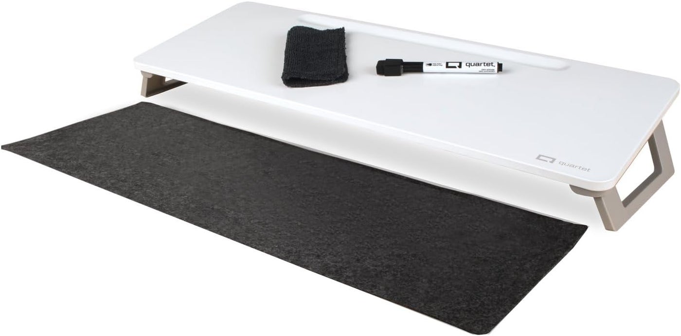 Quartet Dry Erase White Board Magnetic Desktop Computer Pad for Notetaking 21 x 734 Whiteboard 1 Dry Erase Marker and Keyboard Pad White Surface Q090F01R