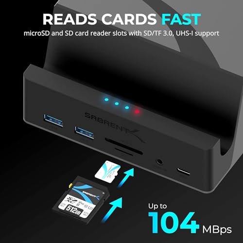 SABRENT USB C Docking Station, Dual 4K@60Hz DisplayLink Dock, 85W Charging, 10Gbps USB-C & USB-A, Gigabit Ethernet, SD/microSD, Audio, Compatible with Windows, Mac, ChromeOS & More (DS-UICA) - Image 4