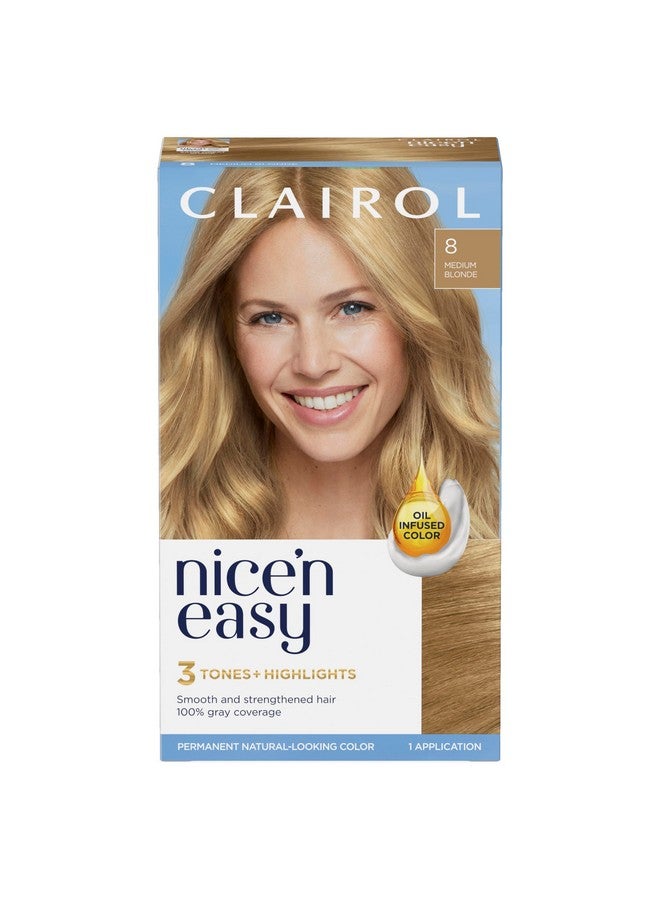 CLAIROL صبغة شعر دائمة نيس إن إيزي 8 أشقر متوسط عبوة 1 - Image 1