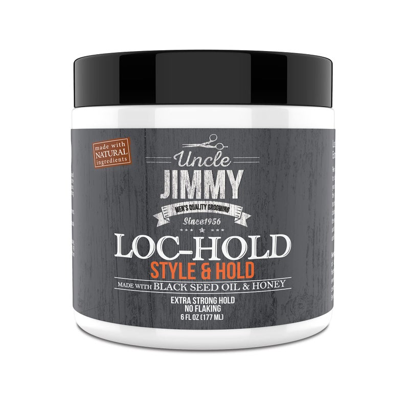 Uncle Jimmy Loc Hold Premium Hair Styling PomadeHair Wax Medium to Strong Hold Clear Thick Formula Palmade 6 Fl Oz