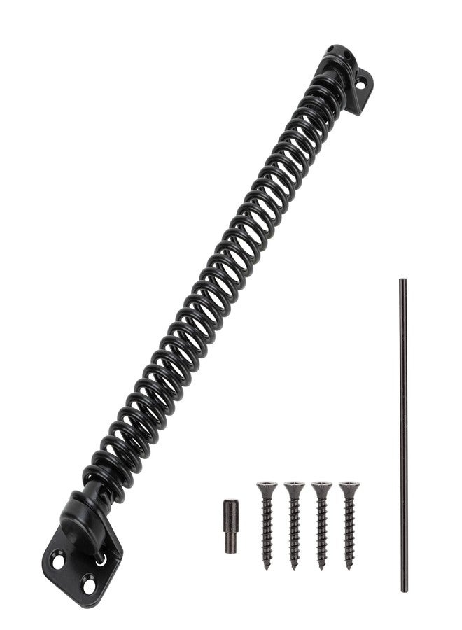 SANKINS 11-1/2" Gate Spring Self Closing Heavy Duty Outdoor Door Spring Automatic Metal Gate Closure Hardware with Adjustable Tool for Wooden and Vinyl Fence, Black - Image 1