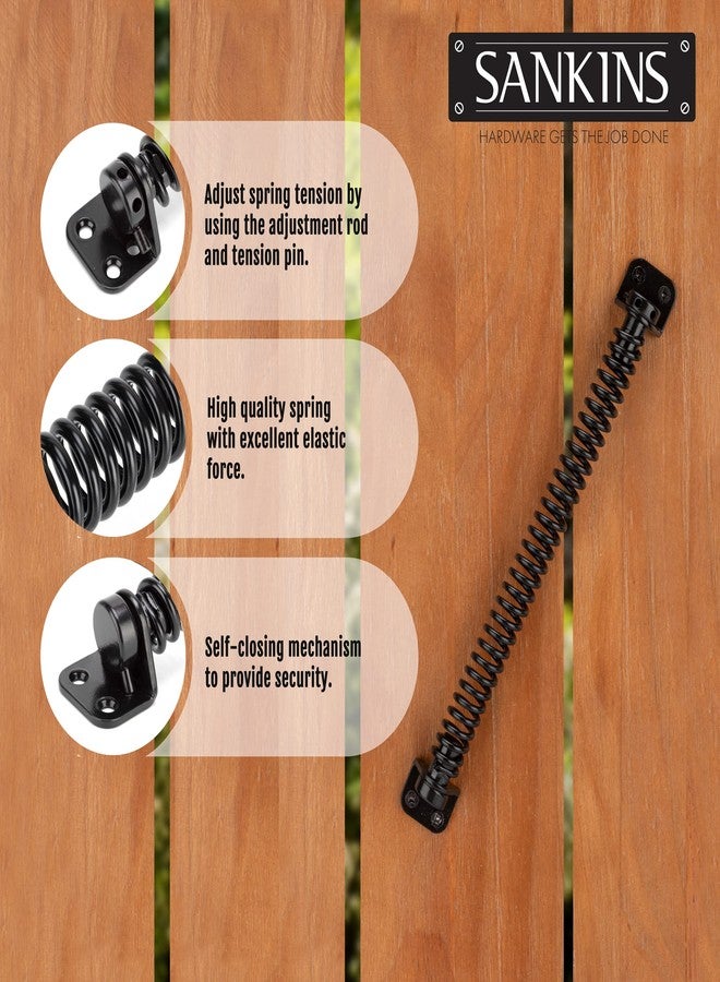 SANKINS 11-1/2" Gate Spring Self Closing Heavy Duty Outdoor Door Spring Automatic Metal Gate Closure Hardware with Adjustable Tool for Wooden and Vinyl Fence, Black - Image 4