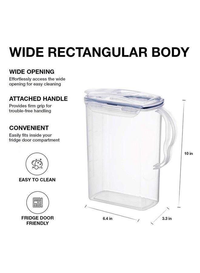 لوك اند لوك إبريق ماء لوك أند لوك أكوا، باب ثلاجة، بمقبض، إبريق بلاستيكي خالٍ من مادة BPA مع غطاء قابل للطي، مثالي لصنع الشاي والعصائر، سعة 3 كوارت، شفاف - Image 3