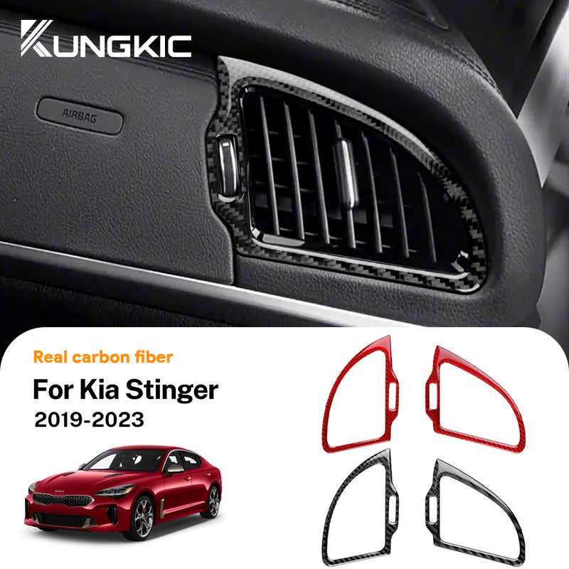 Real Soft Carbon Fiber Sticker For Kia Stinger CK 2019 2020 2021 2022 2023 LHD RHD Car Instrument AC Outlet Trim Accessories - Image 1