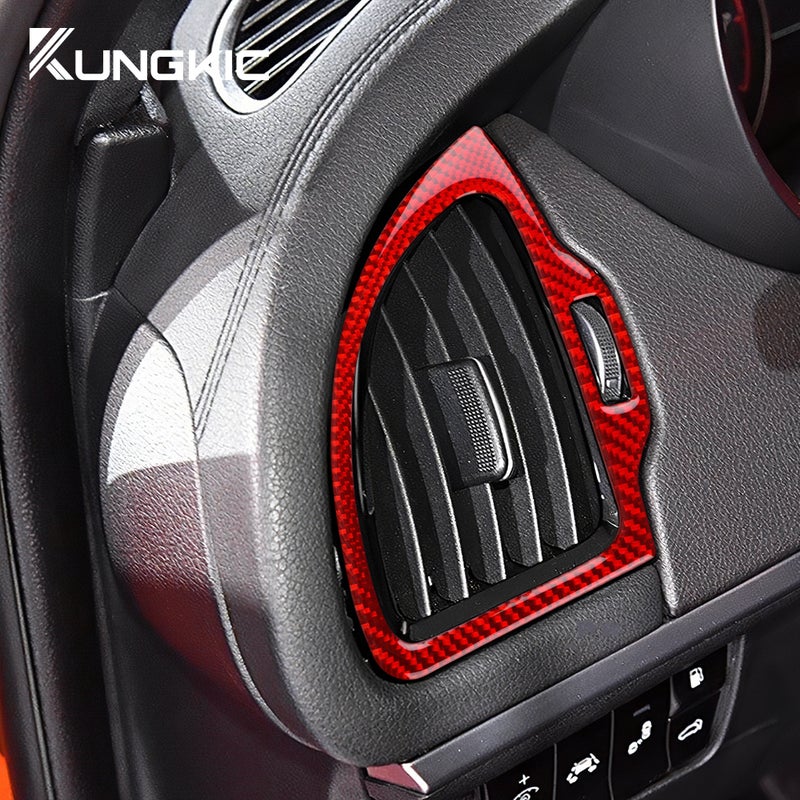 Real Soft Carbon Fiber Sticker For Kia Stinger CK 2019 2020 2021 2022 2023 LHD RHD Car Instrument AC Outlet Trim Accessories - Image 3