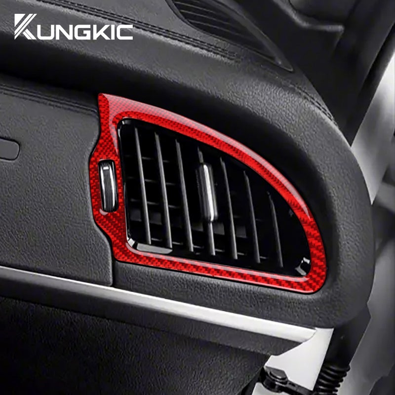 Real Soft Carbon Fiber Sticker For Kia Stinger CK 2019 2020 2021 2022 2023 LHD RHD Car Instrument AC Outlet Trim Accessories - Image 2