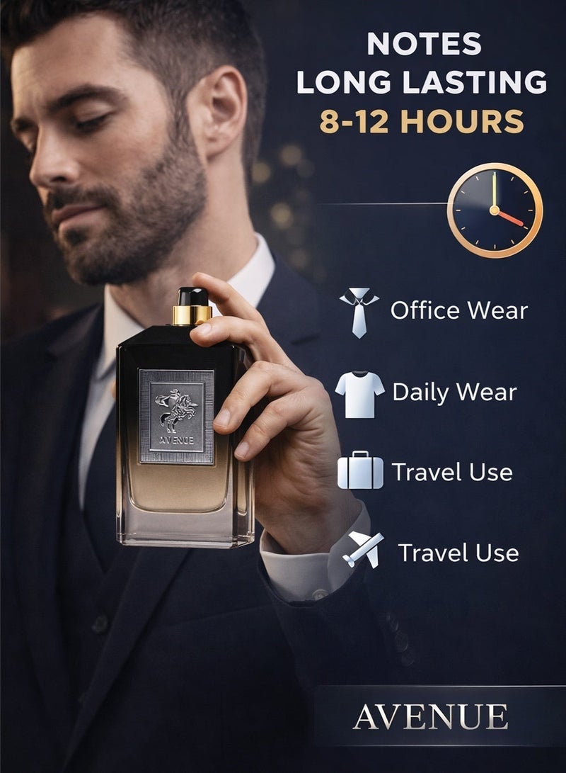Cavalier Perfume Luxury Men’s Perfume The Cavalier Avenue Eau de Parfum 100ml | Long Lasting Perfume for Men with Fresh and Sweet Masculine Fragrance with Smoky & Citrus Accents - Image 4