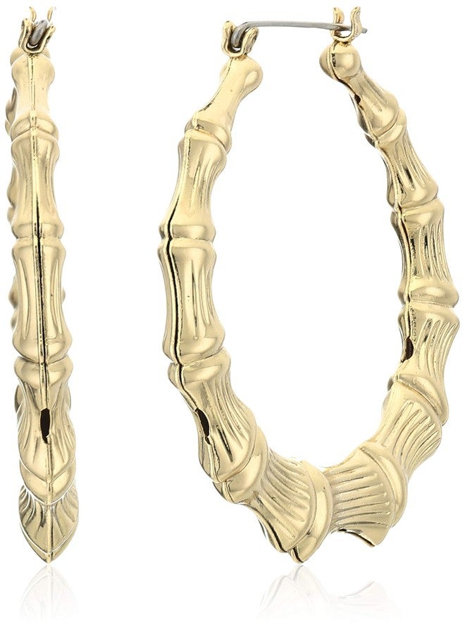 بتسي جونسون أقراط بيتسي جونسون الكبيرة المصنوعة من النيكل والخيزران على شكل حلقة - Image 1