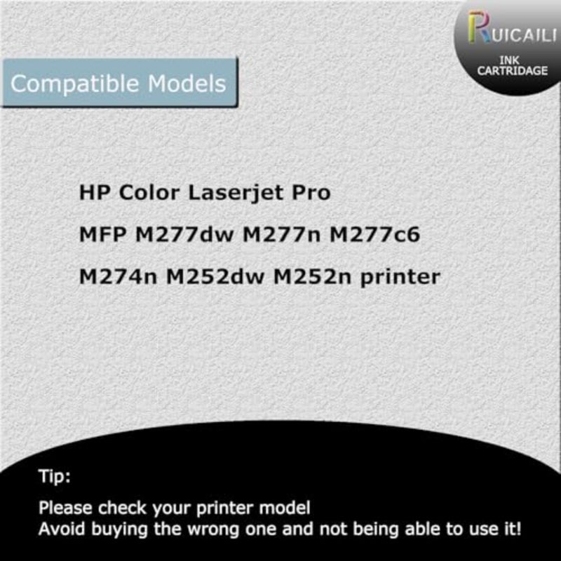 استبدال خرطوشة حبر الطابعة HP Color Laser Jet Pro MFP M277dw/M277n/M277c6/M274n/M252dw/M252n، متوافقة، أسود، عالي الإنتاجية - Image 2