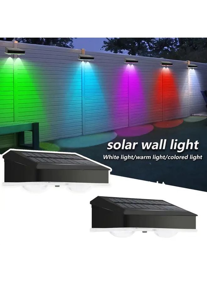 عبوتان من مصابيح الحائط الشمسية متعددة الألوان لإضاءة الحدائق الخارجية والديكورات المنظرية - Image 3