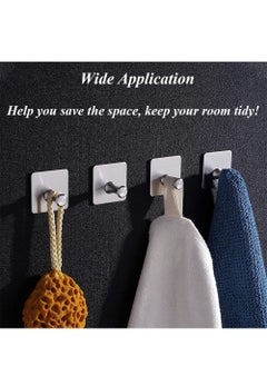Y&D Self-Adhesive Hooks, 4 Pack Heavy Duty Wall 304 Stainless Steel Waterproof Bathroom No Drilling Mounted Hanger Hooks for Kitchen, Bathroom, Office Closet  - Image 2