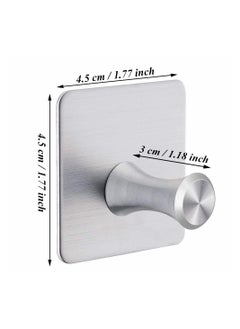 Y&D Self-Adhesive Hooks, 4 Pack Heavy Duty Wall 304 Stainless Steel Waterproof Bathroom No Drilling Mounted Hanger Hooks for Kitchen, Bathroom, Office Closet  - Image 4