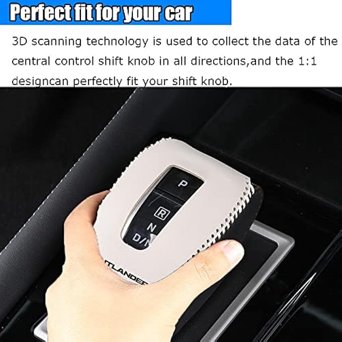 rayihni Kakash Custom Interior Accessories for Mitsubishi Outlander 2022 2023 2024 Outlander PHEV 2023 2024 Leather Automatic Gear Shift Knob CoverTransimission Boots Shift Lever SheathRed Stitches - Image 5