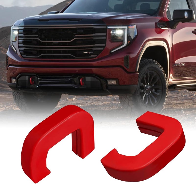 أغطية خطافات السحب لسيارة GMC Sierra 1500 2019-2024، غطاء المقدمة 2 قطعة خطافات سحب مخصصة للسيارة متوافقة مع ملحقات GMC Sierra 1500 2019-2024 تصميم بسيط متعدد الألوان - Image 1
