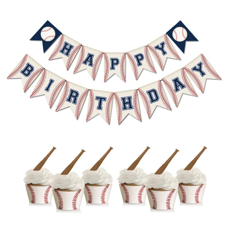 ZTZTST Baseball Birthday Banner,Baseball Party Decorations,Party Garland, Birthday Decorations - Image 4