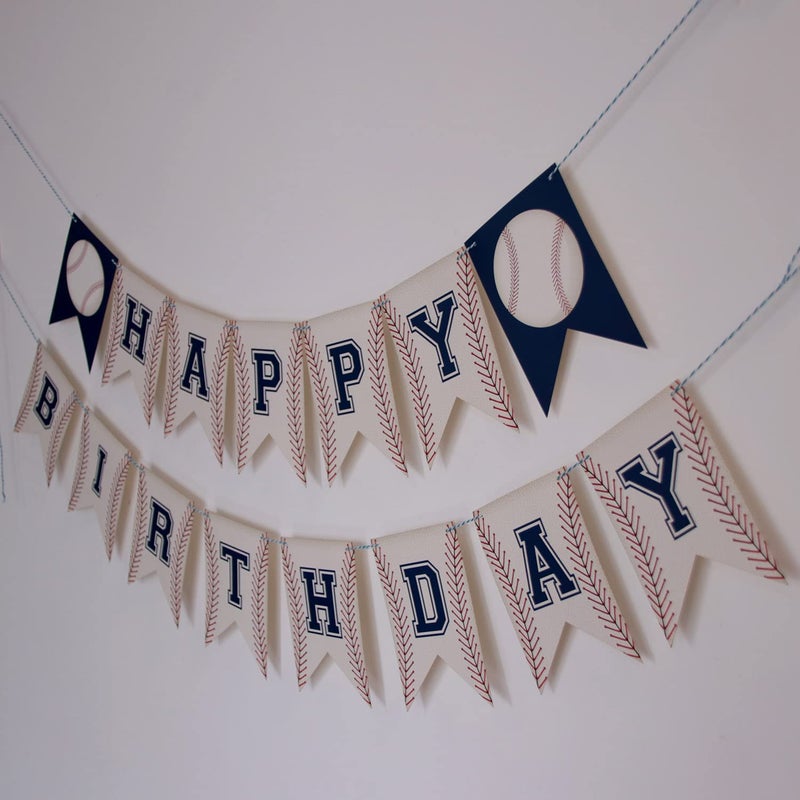ZTZTST Baseball Birthday Banner,Baseball Party Decorations,Party Garland, Birthday Decorations - Image 3
