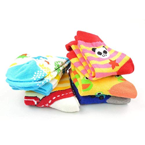 CUTEABLY 4 Pairs - Kids modern Grip Cotton Socks Pack Of 4 Multicolor (Colors & Design May Vary,3-6 Months,Girls) - Image 4