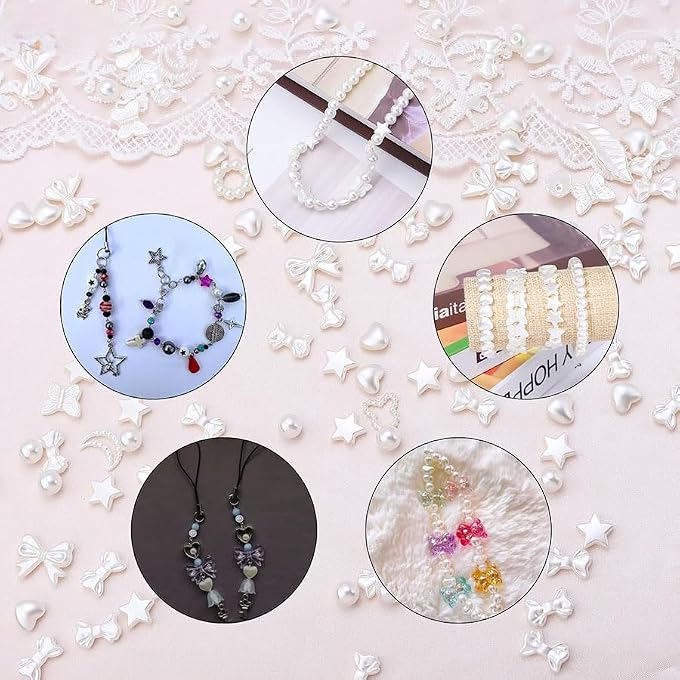 STRBOXONG 24 GRID PEARL BEADS BRACELET MAKING KIT Â€“ 1030 PCS IMITATION PEARL BEADS IN 24 COLORS WITH CHARMS, CLASPS, STRINGS & STORAGE BOX | DIY JEWELRY CRAFT KIT FOR KIDS & GIRLS AGES 6Â€“12 - Image 3